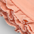 Load image into Gallery viewer, 100% PIMA Cotton Ruffle Blanket: Apricot with White Picot Trim