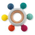 Load image into Gallery viewer, Colorful Baby Teether Toy, BPA-Free Silicone Rings with Organic Natural Wood