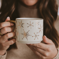 Load image into Gallery viewer, Mug: Gold Snowflakes Holiday