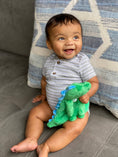 Load image into Gallery viewer, Baby Bundle (Box): Plush Lovey Dino with Silicone Teether + Swaddle