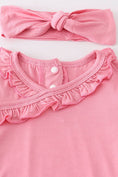 Load image into Gallery viewer, Baby Ruffle Gown: Pink (2 PC Bamboo Set)