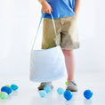 Load image into Gallery viewer, Tote: Blue Seersucker Bucket (Great Easter Basket!)