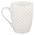Load image into Gallery viewer, Mug: Strength & Dignity -White with Gold Polka Dots