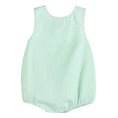 Load image into Gallery viewer, Romper: Classic Green Seersucker Baby and Toddler Bubble Romper