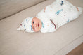 Load image into Gallery viewer, Vintage Airplane Swaddle Blanket: Bamboo Stretch: Swaddle + Knot Hat