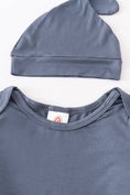 Load image into Gallery viewer, Baby Gown: Slate Blue (2 PC Bamboo Set)