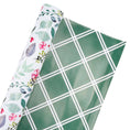 Load image into Gallery viewer, Gift Wrap: Reversible Holiday, Watercolor Holly & Lattice
