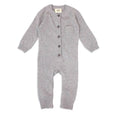 Load image into Gallery viewer, Milan Sweater Knit Button Baby Jumpsuit (Organic Cotton): Grey / 0-3 Month