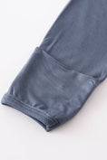 Load image into Gallery viewer, Baby Gown: Slate Blue (2 PC Bamboo Set)