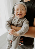 Load image into Gallery viewer, Milan Sweater Knit Button Baby Jumpsuit (Organic Cotton): Grey / 0-3 Month