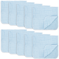 Load image into Gallery viewer, Muslin Burp Cloths by Comfy Cubs: Pack of 6 (Sky Blue)