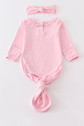 Load image into Gallery viewer, Baby Ruffle Gown: Light Pink (2 PC Bamboo Set)