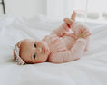 Load image into Gallery viewer, Milan Pastel Ruffle Sweater Knit Baby Jumpsuit Organic Cotton: Blush