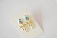 Load image into Gallery viewer, Earrings: Christmas Tree Stud Earrings With Dangle Bow