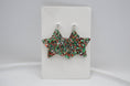 Load image into Gallery viewer, Earrings: Christmas Star Acrylic Earrings, Glitter, Sparkly, Confetti