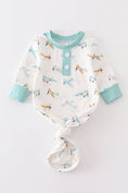 Load image into Gallery viewer, Baby Gown: Aircraft (Newborn/Cotton)