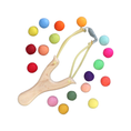 Load image into Gallery viewer, Wooden Slingshot with Felt Balls