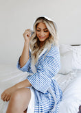 Load image into Gallery viewer, Women's Organic Hooded Bath & Spa Robe/Swim Cover-Up: Cabo Blue