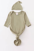 Load image into Gallery viewer, Baby Gown: Sage (2 PC Bamboo Set)