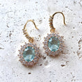 Load image into Gallery viewer, Earrings: Vintage Style Aqua Crystal Drops
