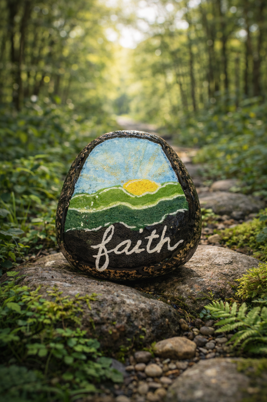 Scatter Kindness Rock: Faith Moves Mountains