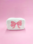 Load image into Gallery viewer, Bag: Pink Bow Teddy Cosmetic Zipper Bag - Large
