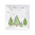 Load image into Gallery viewer, Christmas Pine Trees 10" Fine Porcelain Square Dinner Plate
