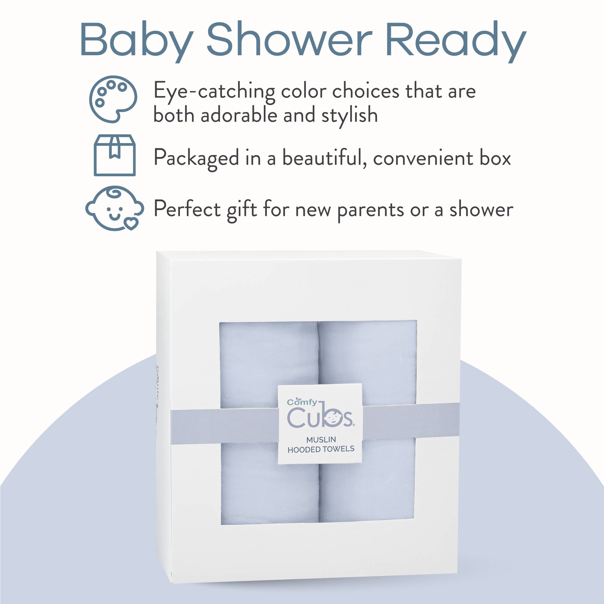 Hooded Baby Towels: Muslin Cotton - Larger for Better Coverage