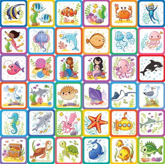 Memory Matching Game: Under the Sea  (Set of 72 cards)