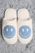 Load image into Gallery viewer, Comfy Happy Face Fuzzy Slipper: Lavender (Size 8-10 Womens)
