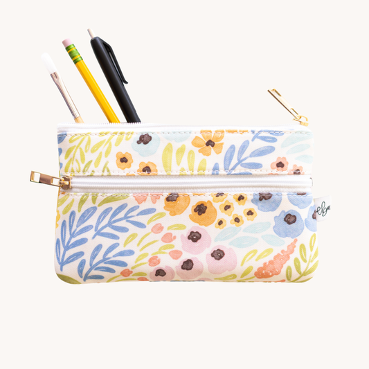 Pencil Pouch: Pastel Wildflower