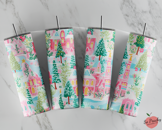 Tumbler: Holiday, Pink Christmas