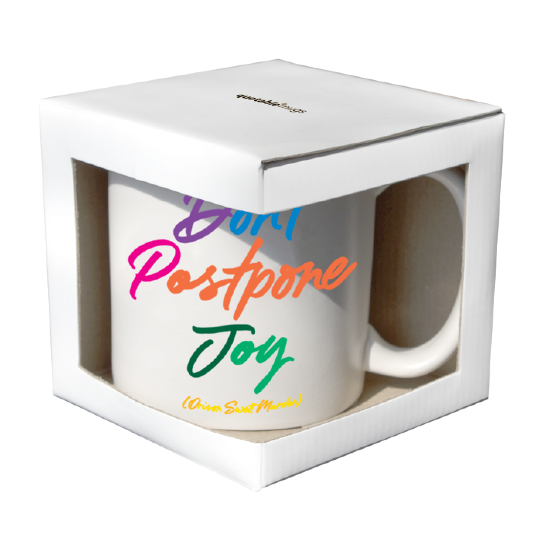 Mug: Don't Postpone Joy (Orison Swett Marden)