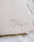 Load image into Gallery viewer, OUR Wedding Vow Booklet - Sandy Beige paper w/silk ribbon
