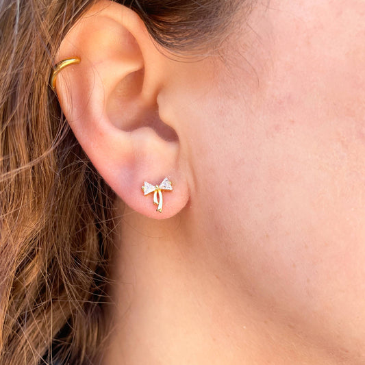 Earrings: Petite Crystal Bows
