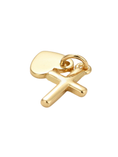 Load image into Gallery viewer, Charm: Gold Plated Brass with Heart and Cross Charm
