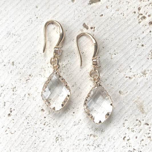Earrings: Gold- Plated Crystal Earrings