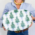 Load image into Gallery viewer, Serving Platter | Blue Bows Christmas Trees
