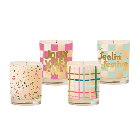 Candle: Rocks Glass (Pretty Plaid)