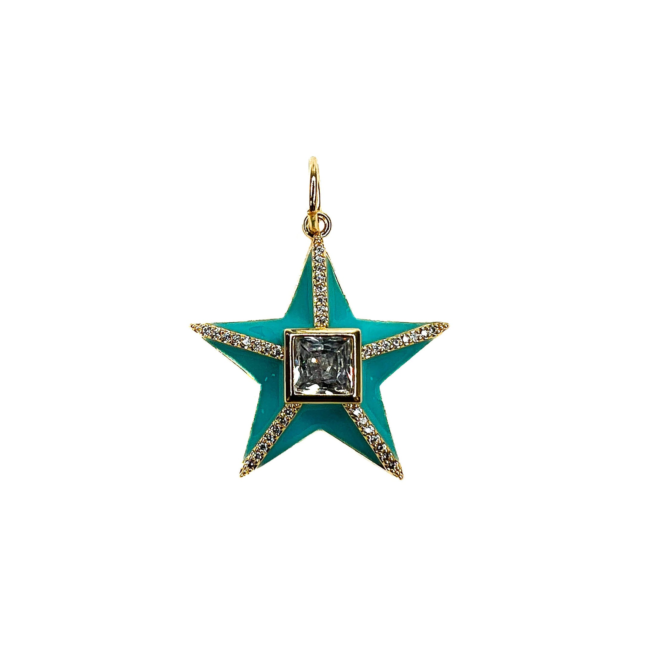 Charm: Star with CZ (Available in Multiple Colors)