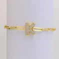 Load image into Gallery viewer, Bracelet: CZ Initial Bubble Balloon Bracelet (Gold Filled)
