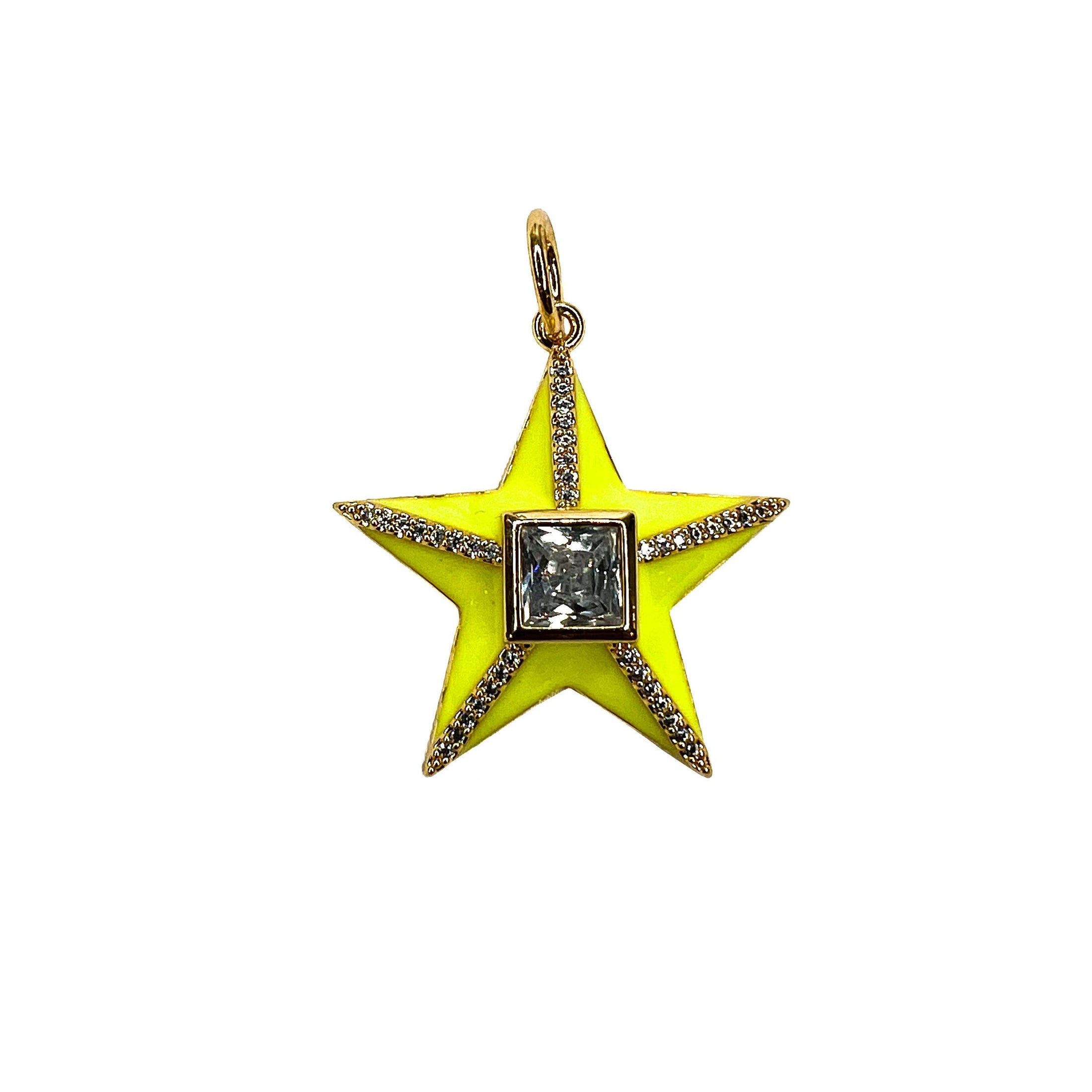 Charm: Star with CZ (Available in Multiple Colors)