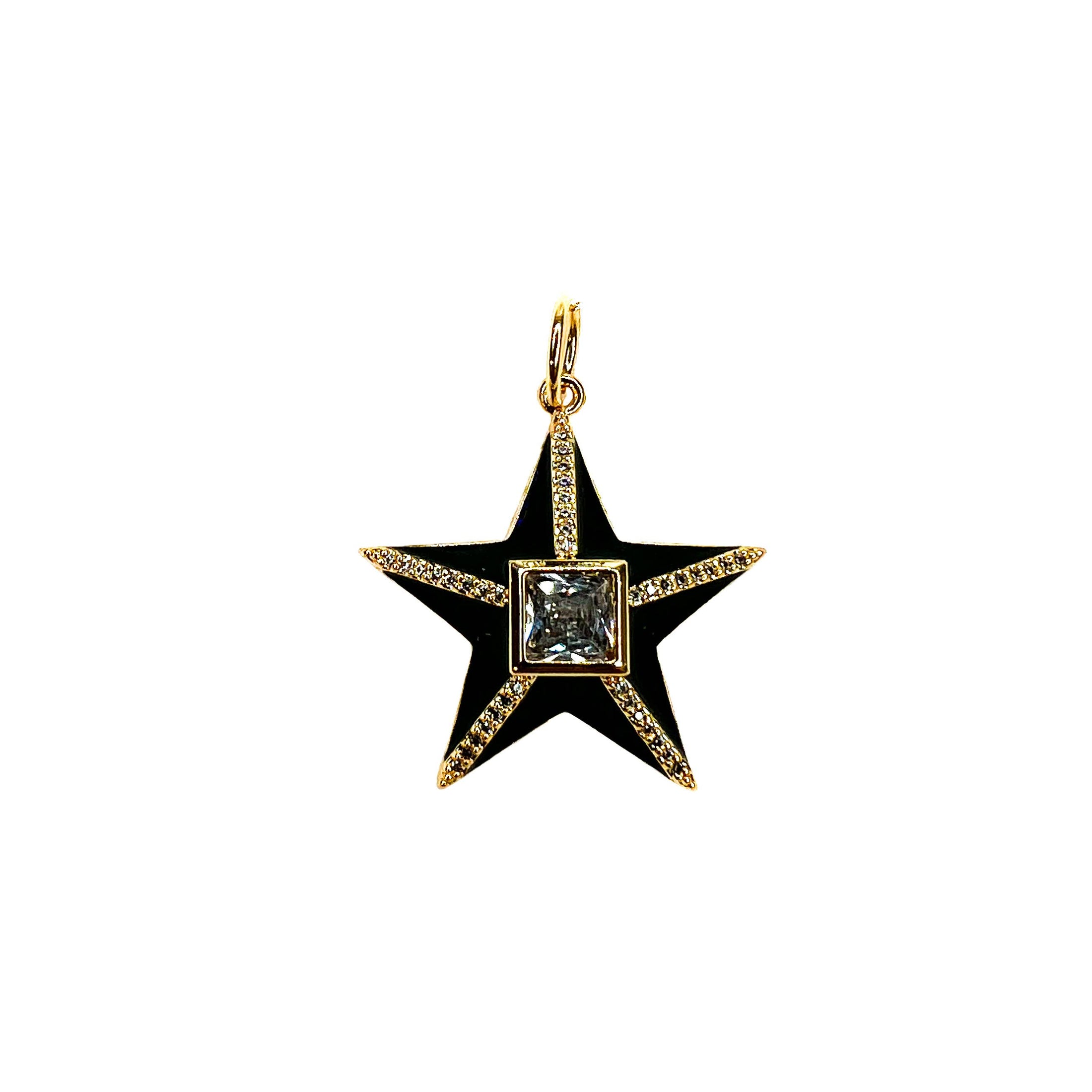 Charm: Star with CZ (Available in Multiple Colors)