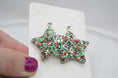 Load image into Gallery viewer, Earrings: Christmas Star Acrylic Earrings, Glitter, Sparkly, Confetti
