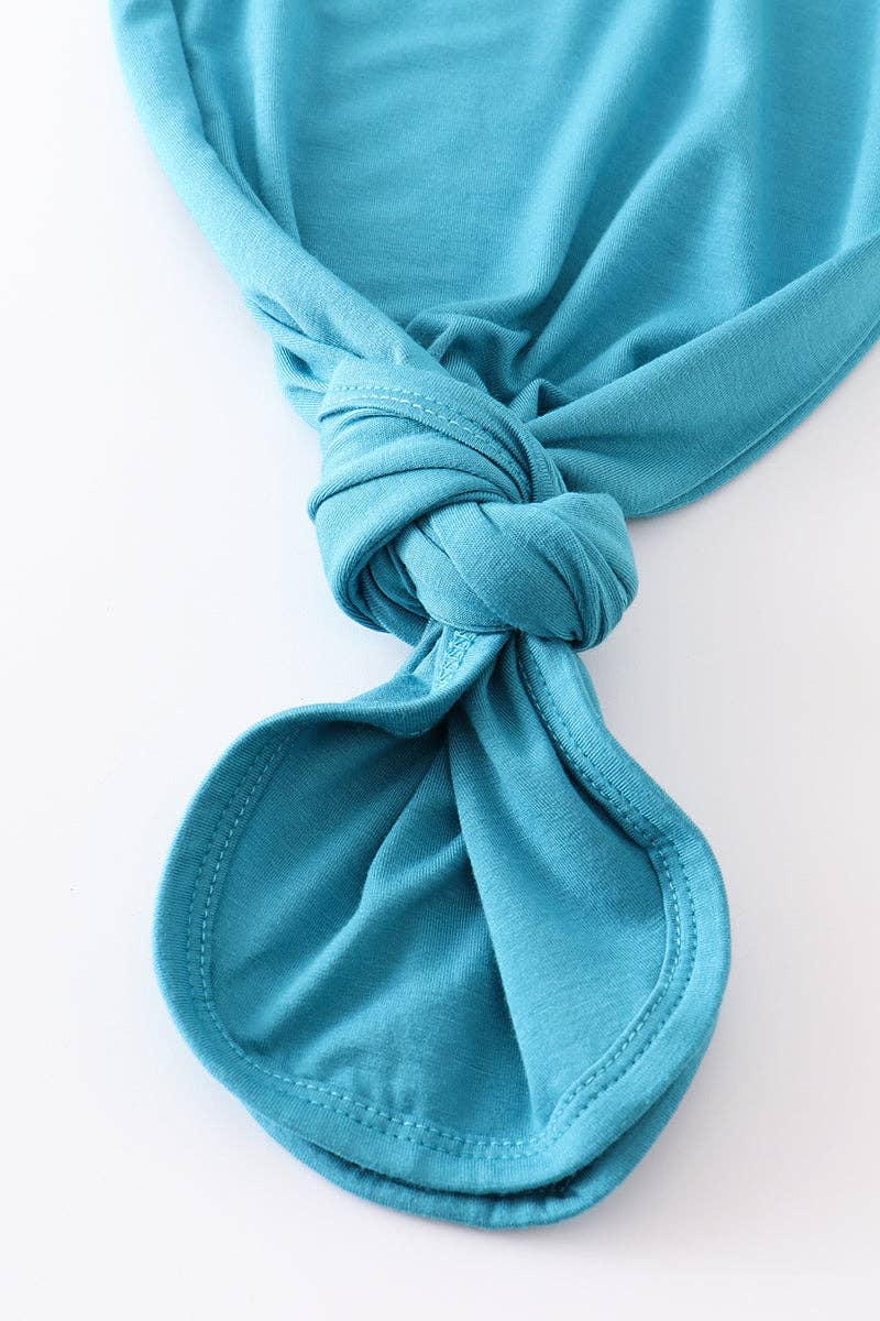 Baby Ruffle Gown: Teal (2 PC Bamboo Set)