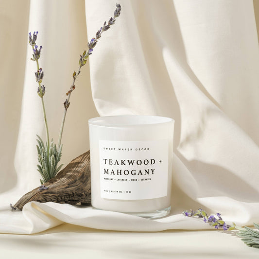 Candle: Teakwood and Mahogany Soy Candle (11 oz)