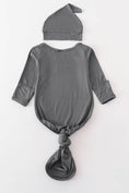 Load image into Gallery viewer, Baby Gown: Charcoal (2 PC Bamboo Set)
