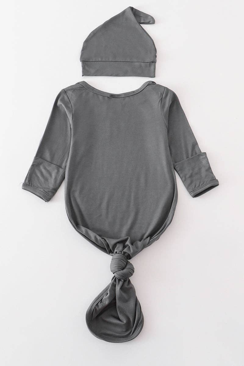 Baby Gown: Charcoal (2 PC Bamboo Set)