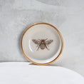 Load image into Gallery viewer, Trinket Tray: Gold Bee Ring Dish | Handmade Pottery
