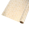 Load image into Gallery viewer, Gift Wrap: 30" x 10' Wrapping Paper | Rhombus Gold/White
